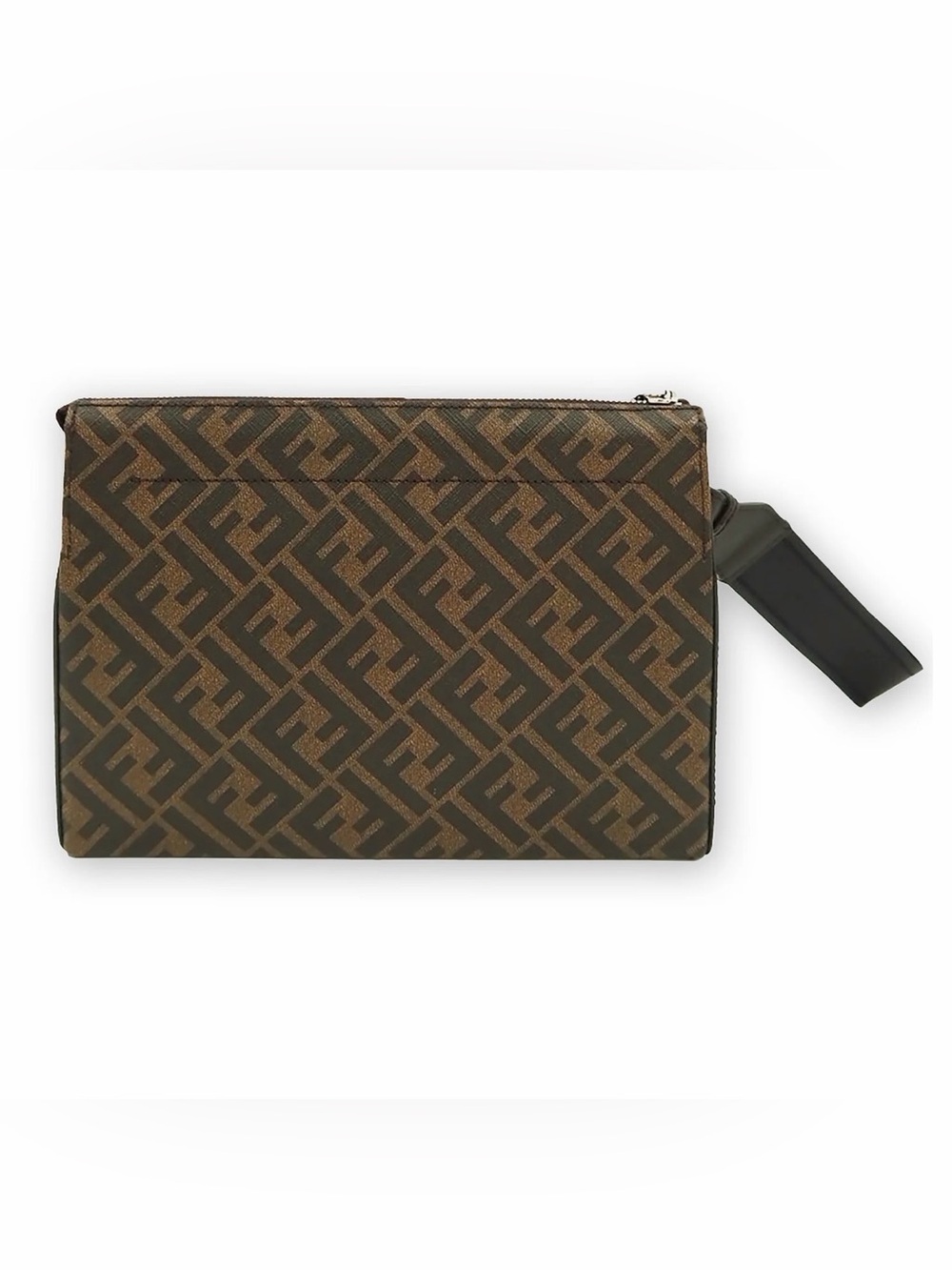 Authentic Fendi Leather Unisex Brown & Yellow Clutch - Picture 2 of 16